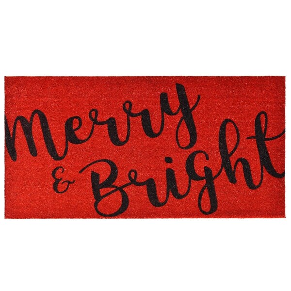 Configuracion 3 x 6 ft. Merry & Bright Rectangular Doormat Natural & Black CO3360623 - main